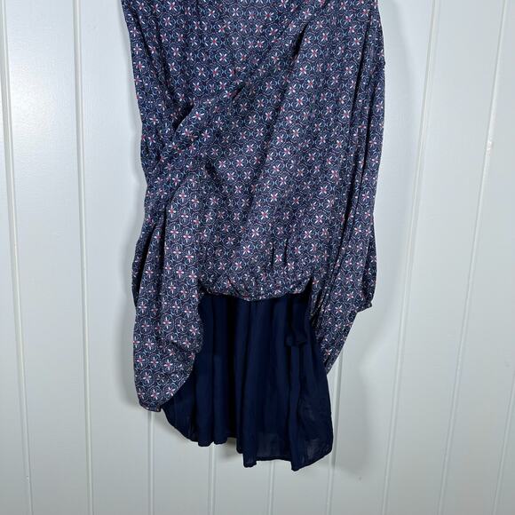 Anthropologie Maeve Dress Small Blue Midi Length Tiered Pockets Long Sleeve Boho - Picture 7 of 10